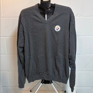 Cutter & Buck Men’s Size XXL Gray Pittsburgh Steelers V-Neck Pullover Sweater